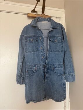 Abercrombie Vintage-Inspired Denim Jacket Dress - Light Blue